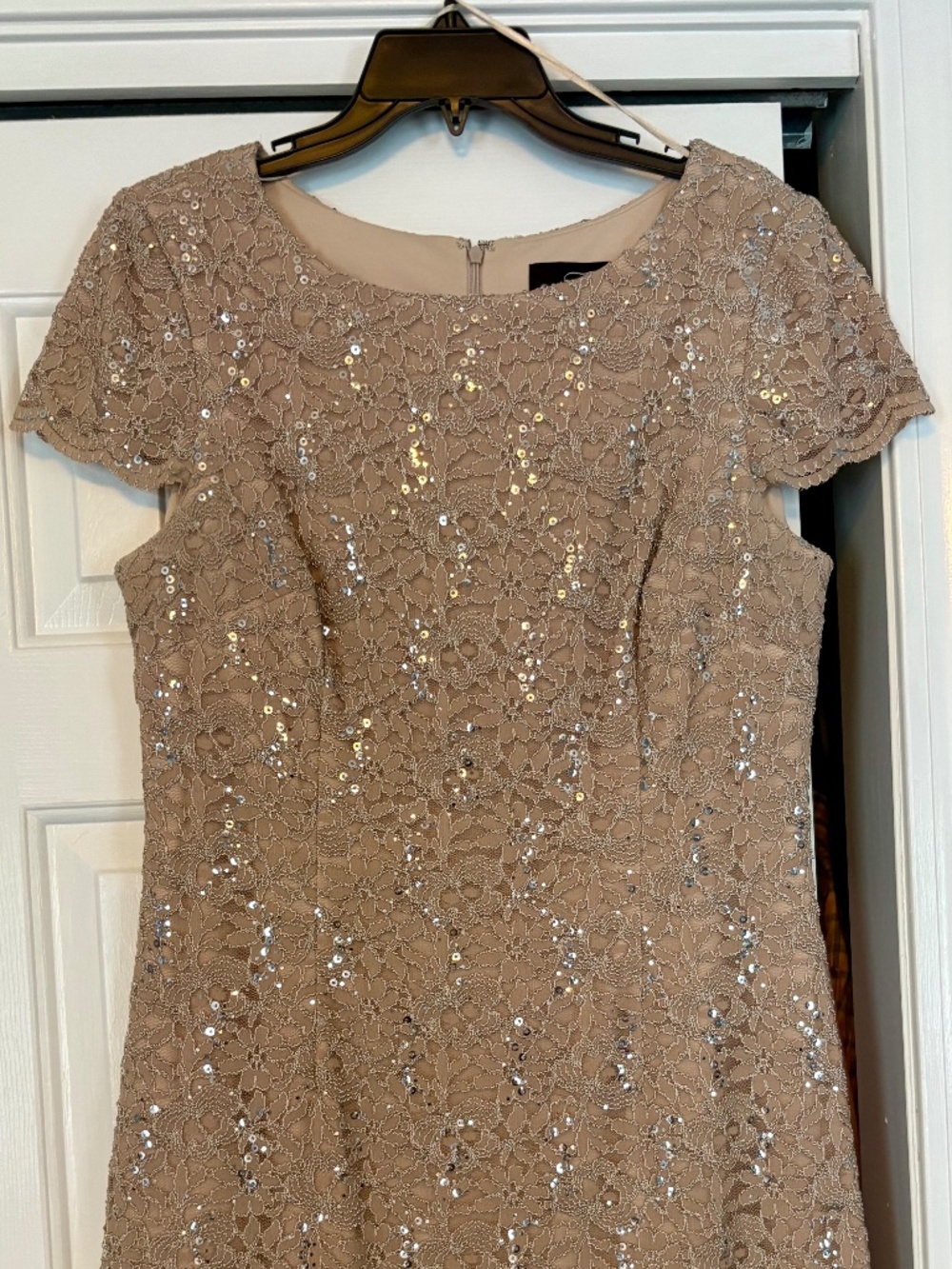Stunning Sequin Lace Tiered Cocktail Dress